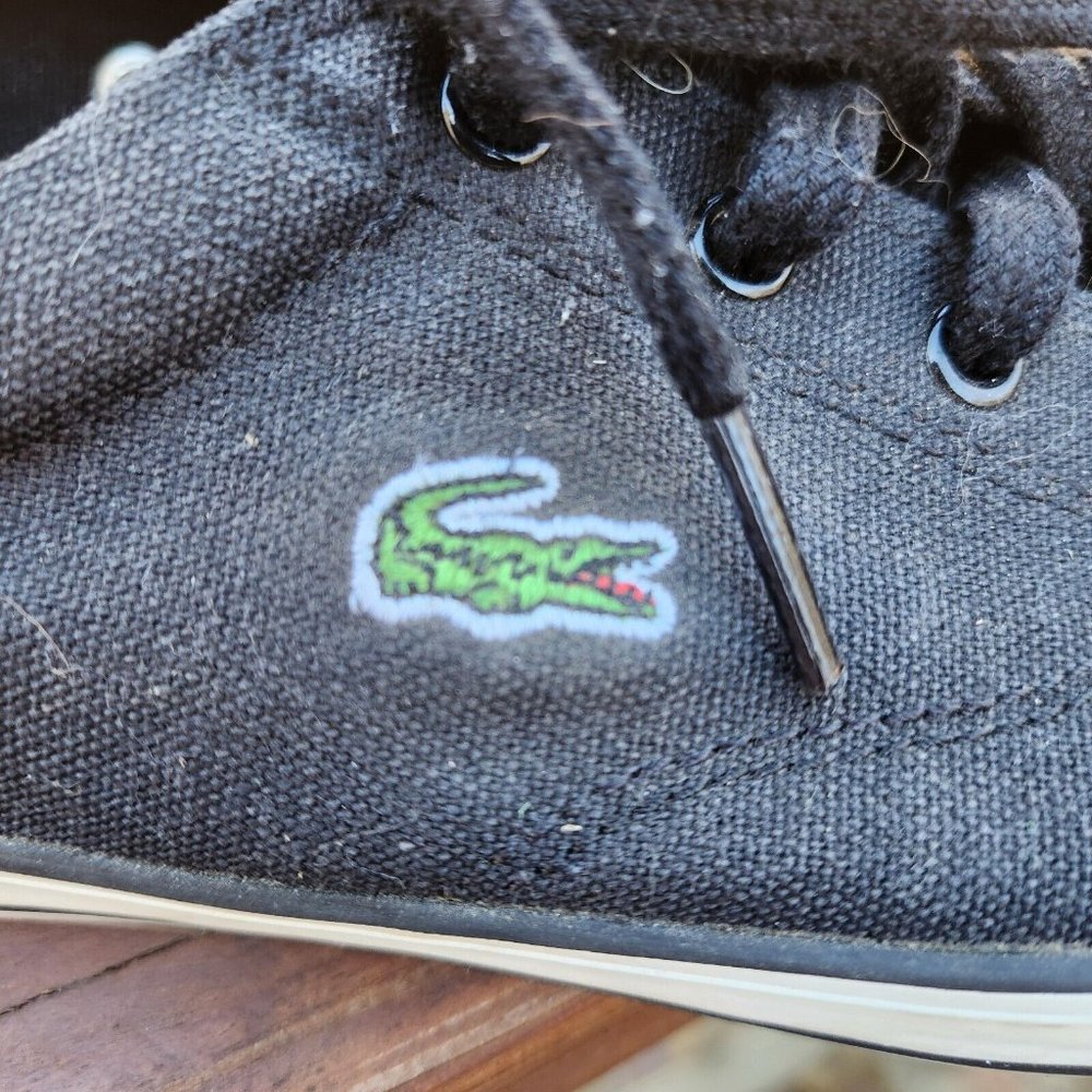 LaCoste Alligator Shoes Lyndon Lace Up US 8 Black Sneakers W 312 LYV 801 - Picture 3 of 8